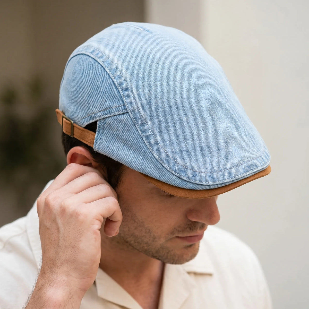 Franklyn - Verstellbare Denim-Flachkappe