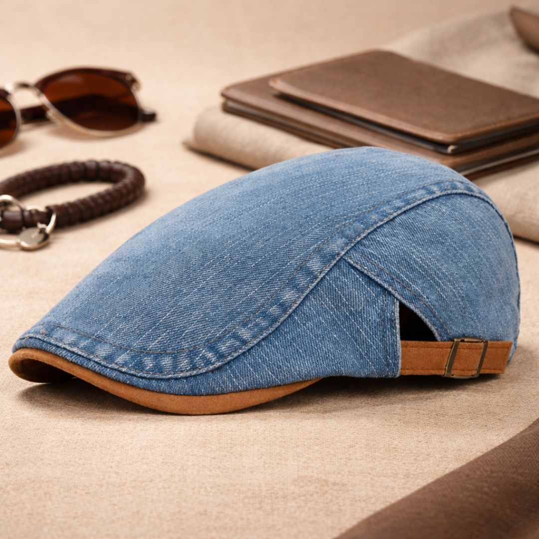 Franklyn - Verstellbare Denim-Flachkappe