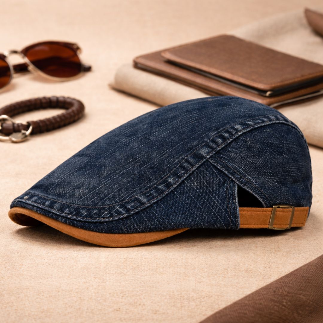 Franklyn - Verstellbare Denim-Flachkappe