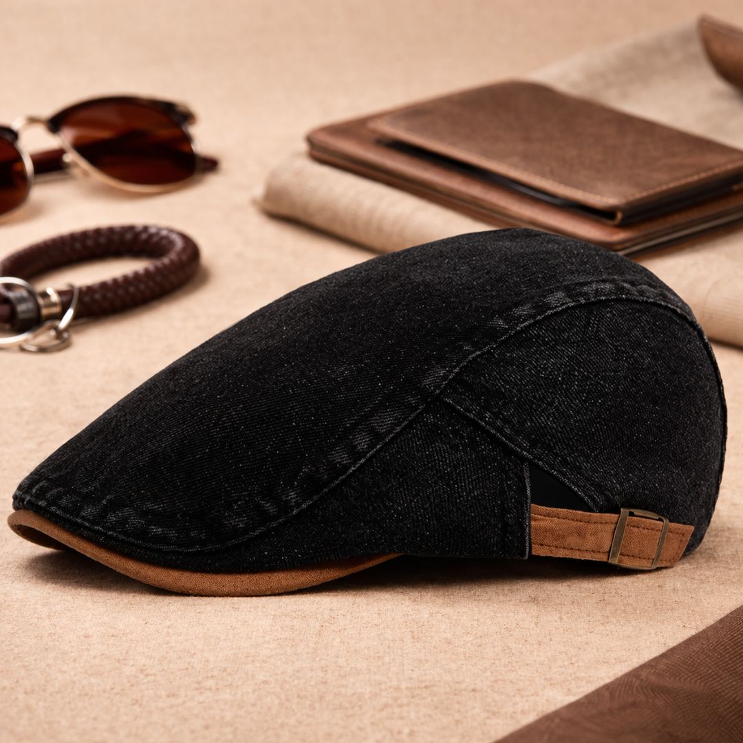Franklyn - Verstellbare Denim-Flachkappe