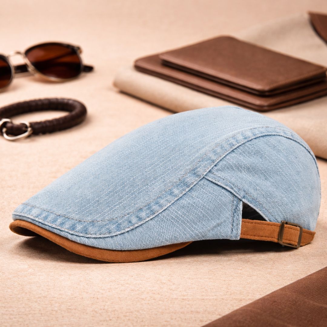 Franklyn - Verstellbare Denim-Flachkappe
