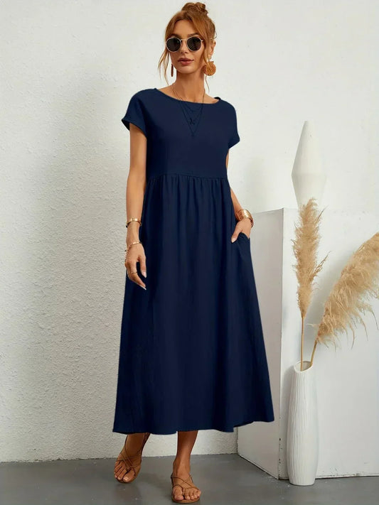 Glenna - Fließendes Midi-Kleid