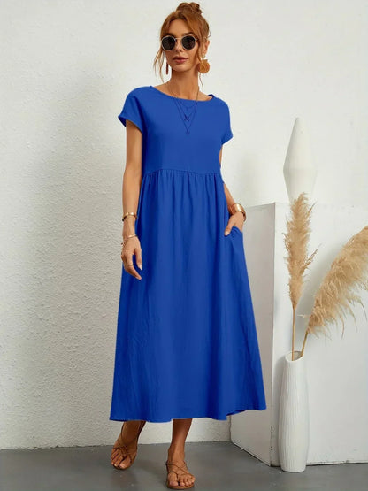 Glenna - Fließendes Midi-Kleid