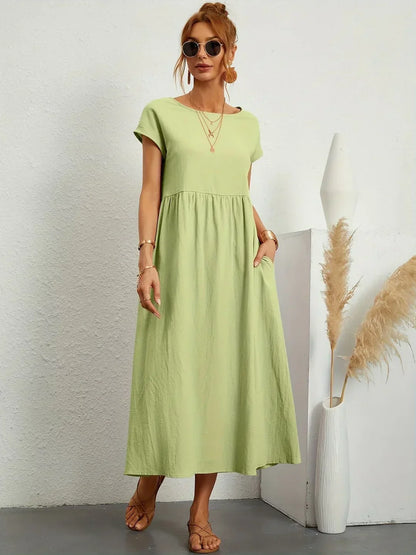 Glenna - Fließendes Midi-Kleid