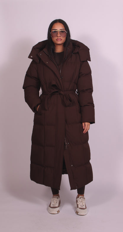 Helga - Langer gesteppter Kapuzenmantel