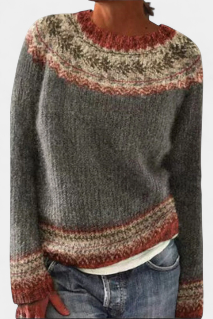 Ivalo - Locker geschnittener Norweger-Strickpullover