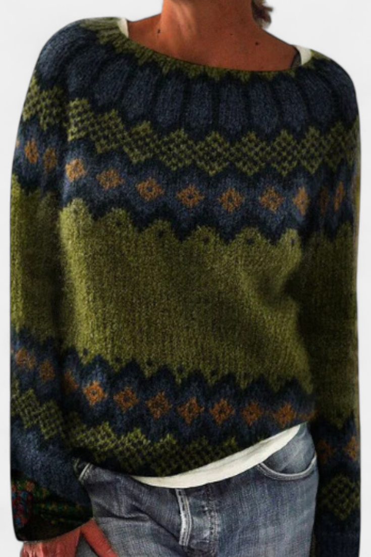 Ivalo - Locker geschnittener Norweger-Strickpullover