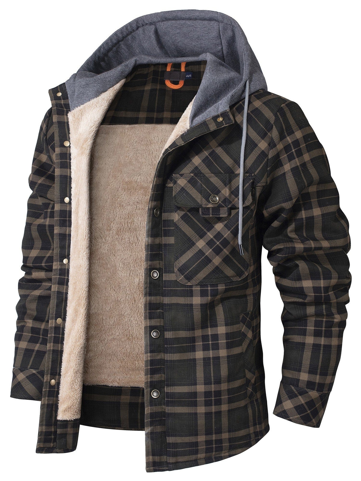 James - Gefütterte Flanelljacke mit Kapuze
