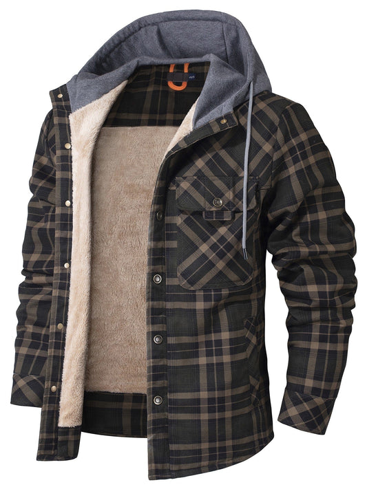 James - Gefütterte Flanelljacke mit Kapuze