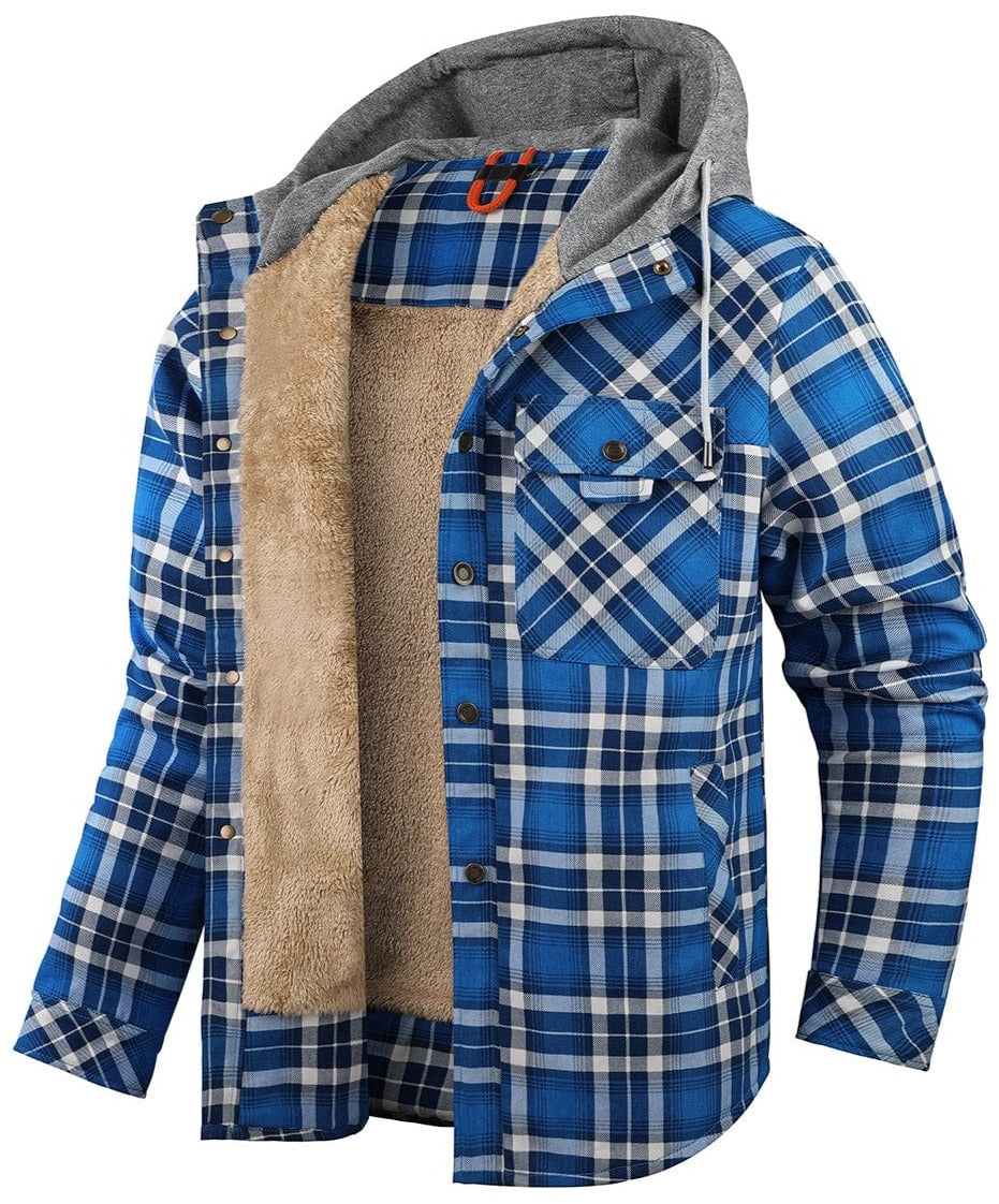 James - Gefütterte Flanelljacke mit Kapuze