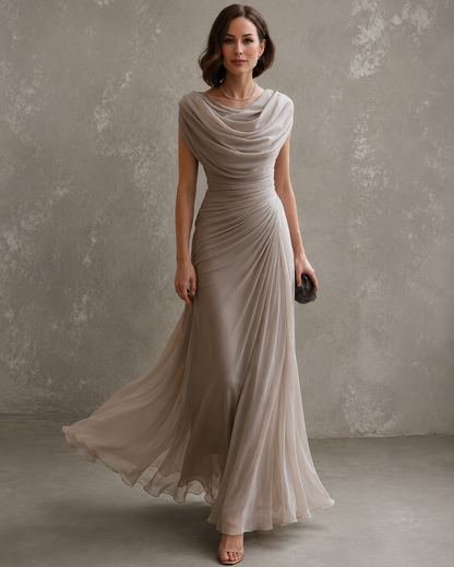 Jilliann - Ärmelloses drapiertes Maxikleid
