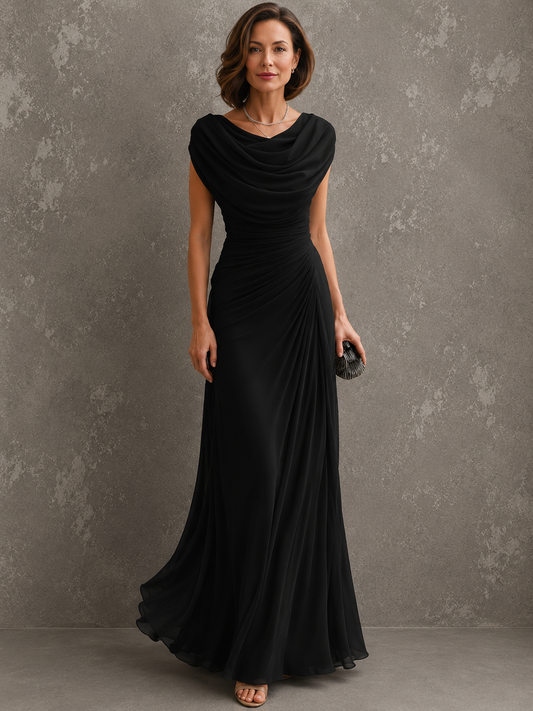 Jilliann - Ärmelloses drapiertes Maxikleid