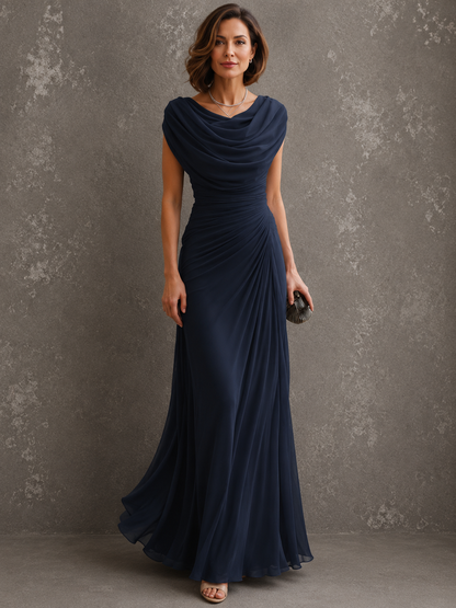 Jilliann - Ärmelloses drapiertes Maxikleid