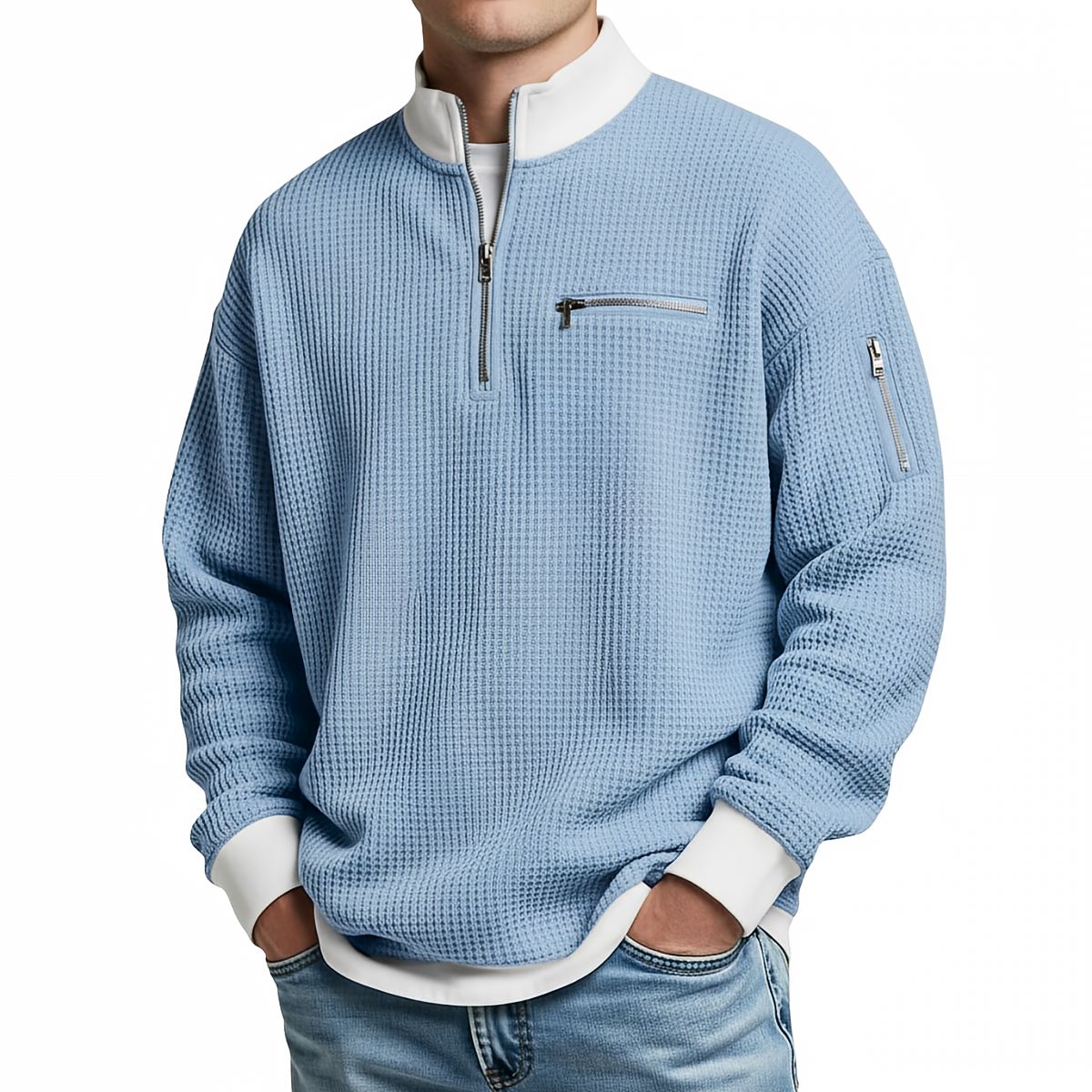 Kalden - Waffelstrick Quarter-Zip Pullover