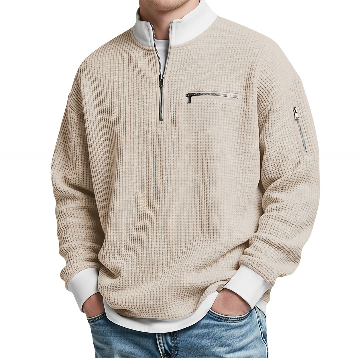 Kalden - Waffelstrick Quarter-Zip Pullover