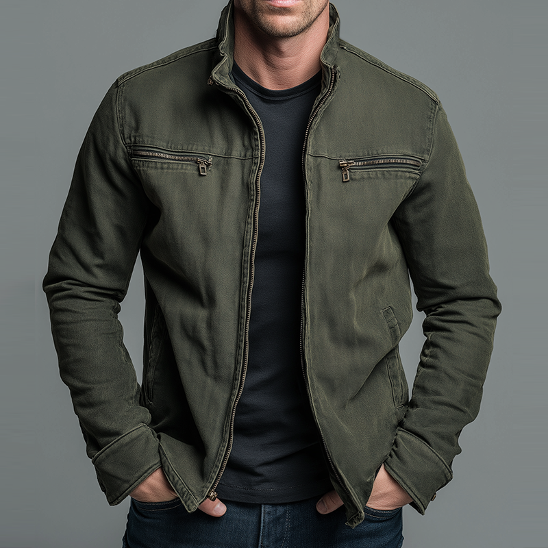 Kylian - Gewaschene Baumwolljacke mit Reißverschluss
