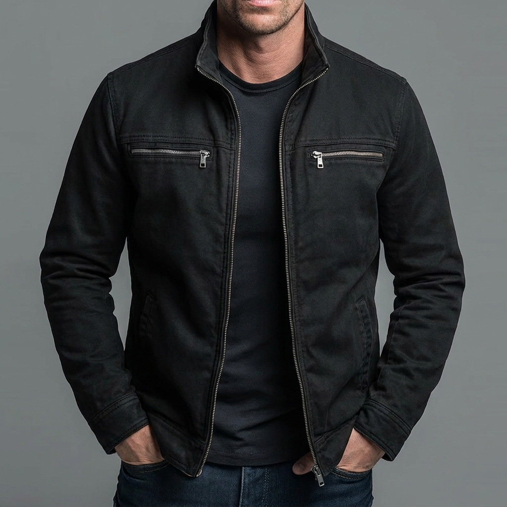 Kylian - Gewaschene Baumwolljacke mit Reißverschluss