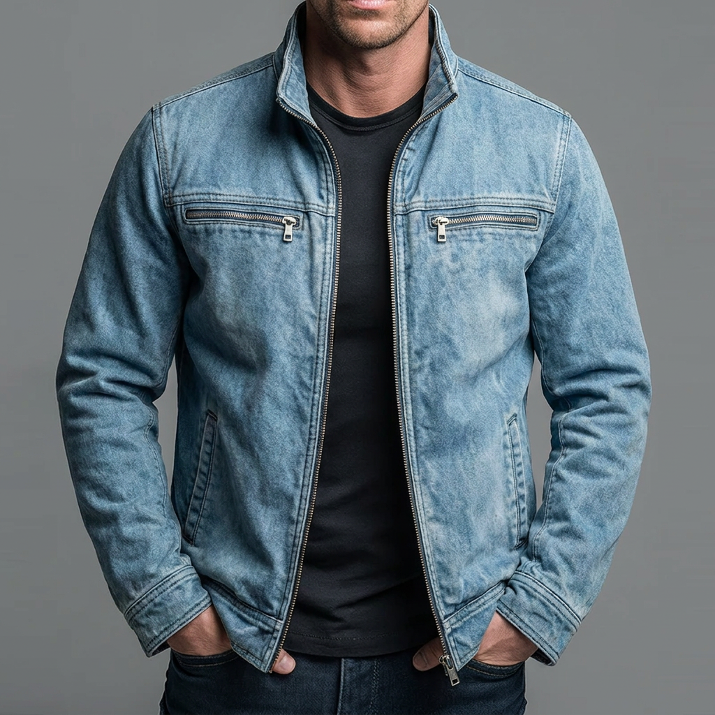 Kylian - Gewaschene Baumwolljacke mit Reißverschluss