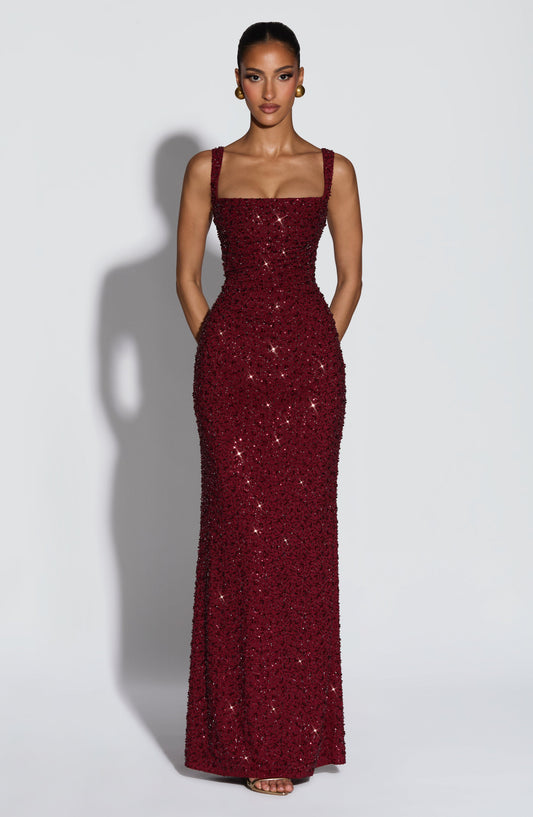 Liora - Schimmerndes Korsagen-Maxikleid