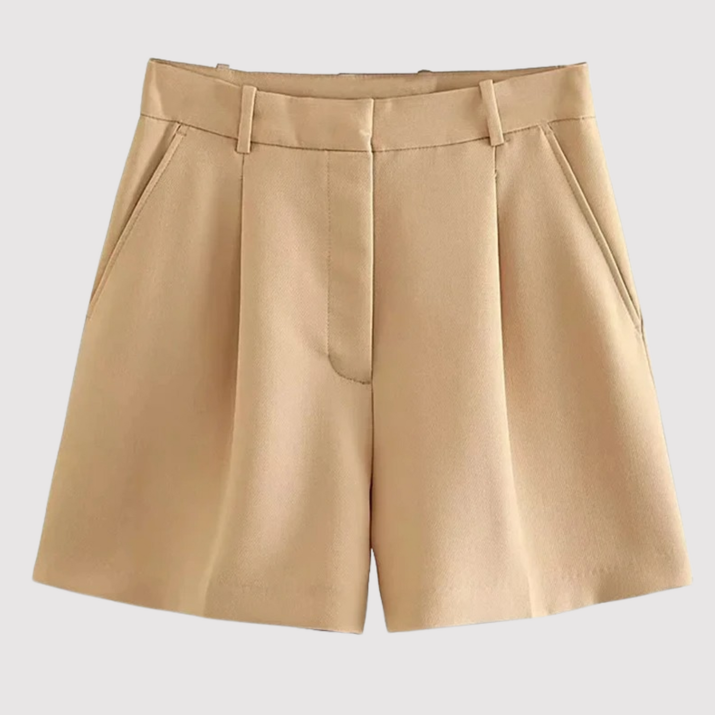 Lynda - Hochbundige Frontfalten-Shorts