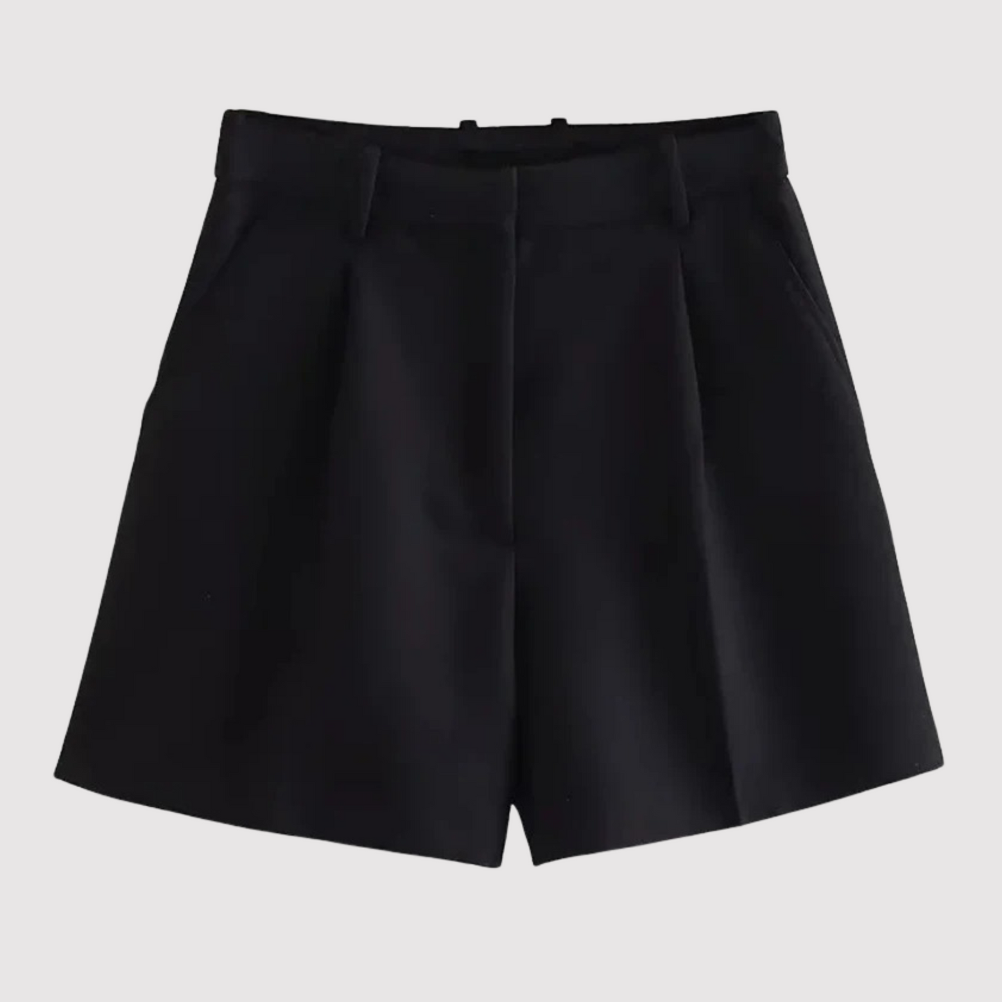 Lynda - Hochbundige Frontfalten-Shorts