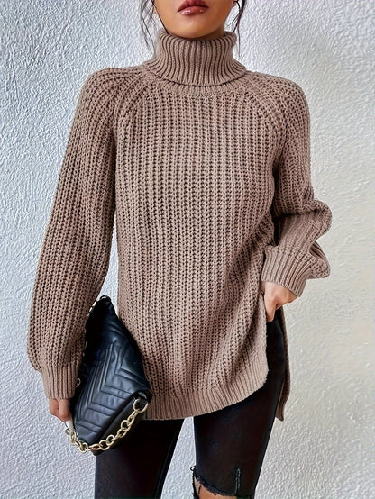 Lysette - Raglan-Stricktop mit Hochkragen