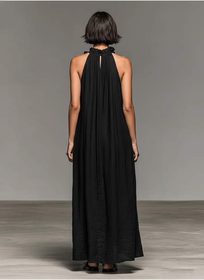 Serela - Volant-Maxikleid mit Taschen