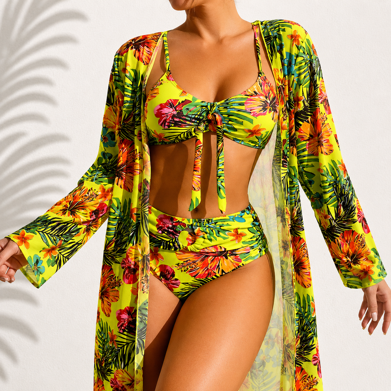 Marie - 3-teiliges Bikini-Set mit Kimono