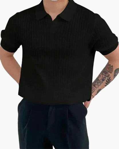 Micah - Geripptes Mesh-Polo
