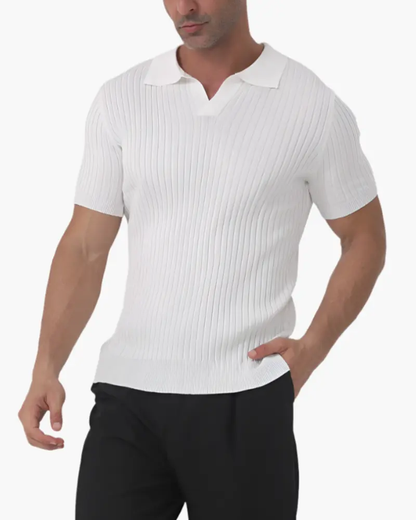 Micah - Geripptes Mesh-Polo