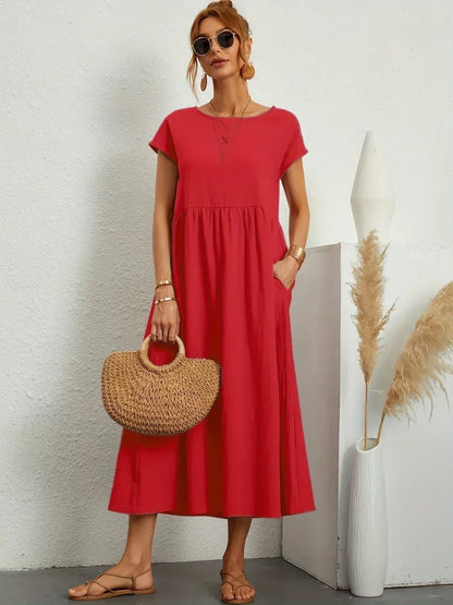 Glenna - Fließendes Midi-Kleid