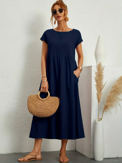 Glenna - Fließendes Midi-Kleid