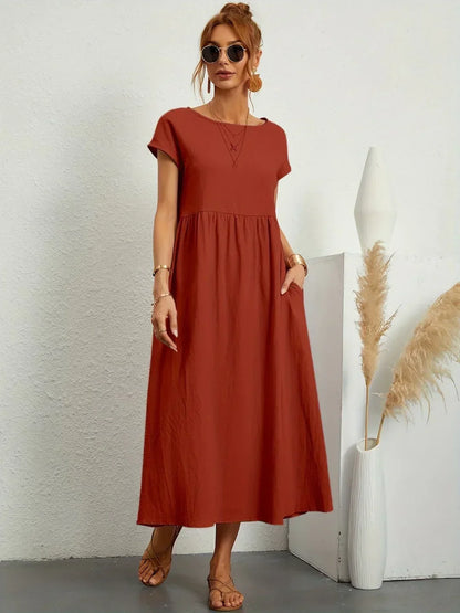 Glenna - Fließendes Midi-Kleid