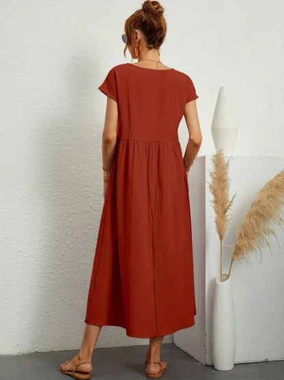 Glenna - Fließendes Midi-Kleid