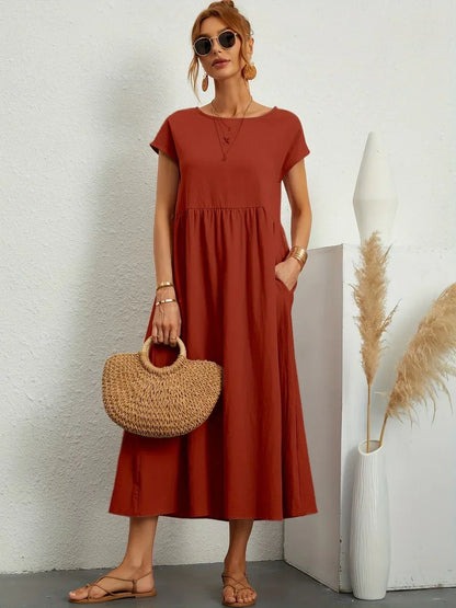 Glenna - Fließendes Midi-Kleid