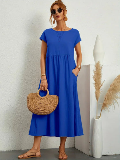 Glenna - Fließendes Midi-Kleid