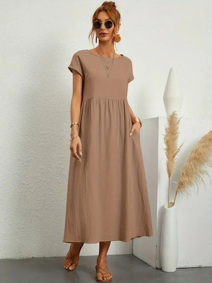 Glenna - Fließendes Midi-Kleid