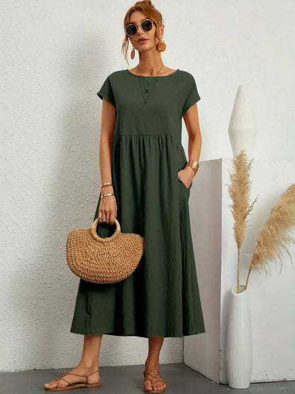 Glenna - Fließendes Midi-Kleid