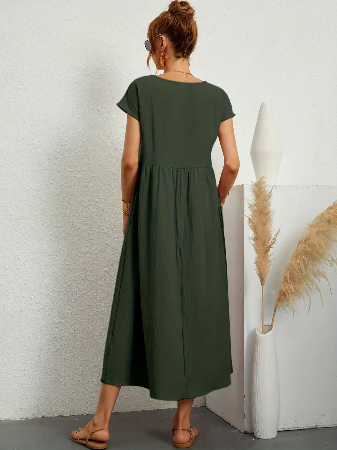Glenna - Fließendes Midi-Kleid