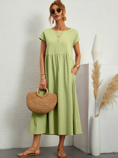 Glenna - Fließendes Midi-Kleid