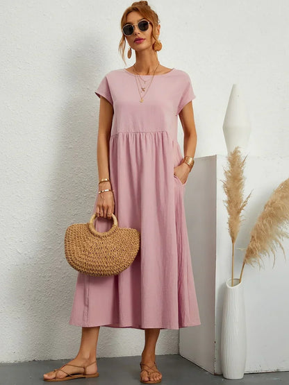 Glenna - Fließendes Midi-Kleid