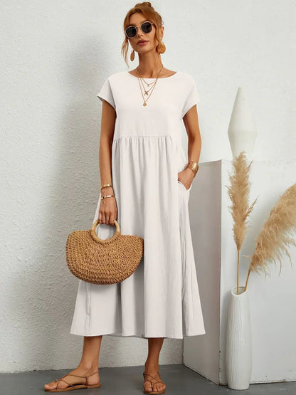 Glenna - Fließendes Midi-Kleid