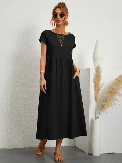 Glenna - Fließendes Midi-Kleid