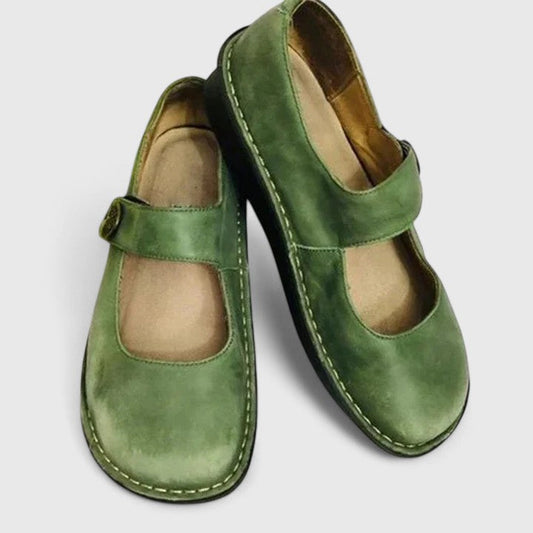 Monique - Patinierte Leder-Mary-Janes