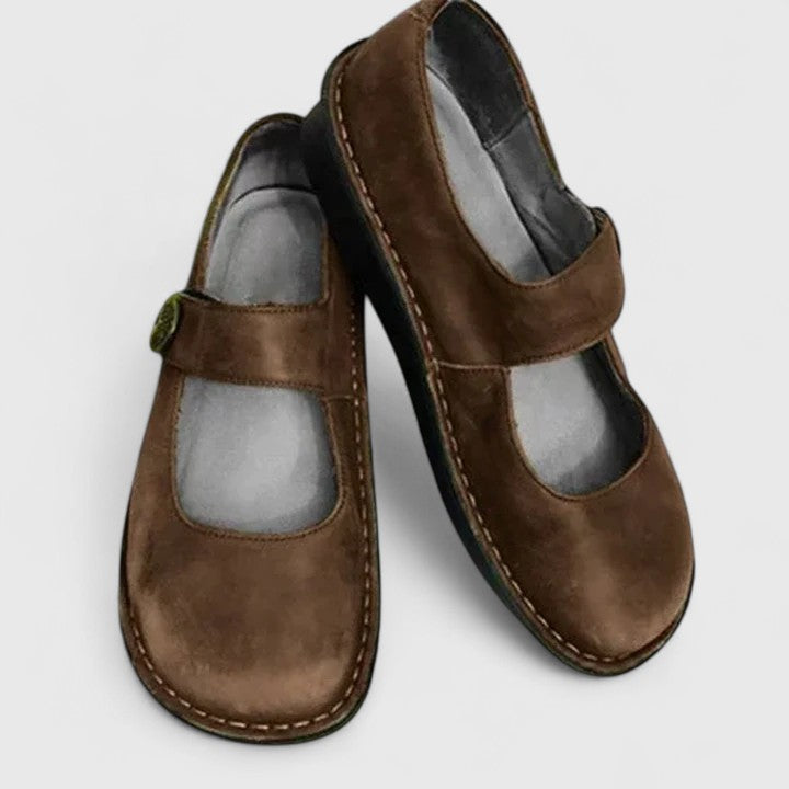 Monique - Patinierte Leder-Mary-Janes