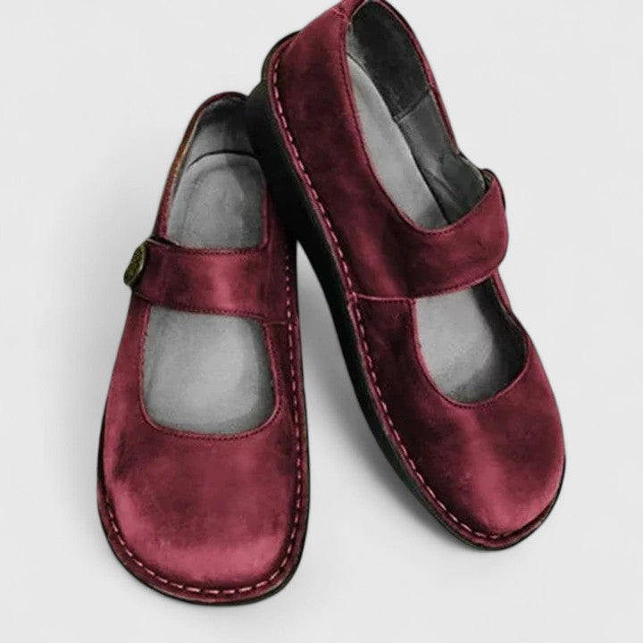 Monique - Patinierte Leder-Mary-Janes