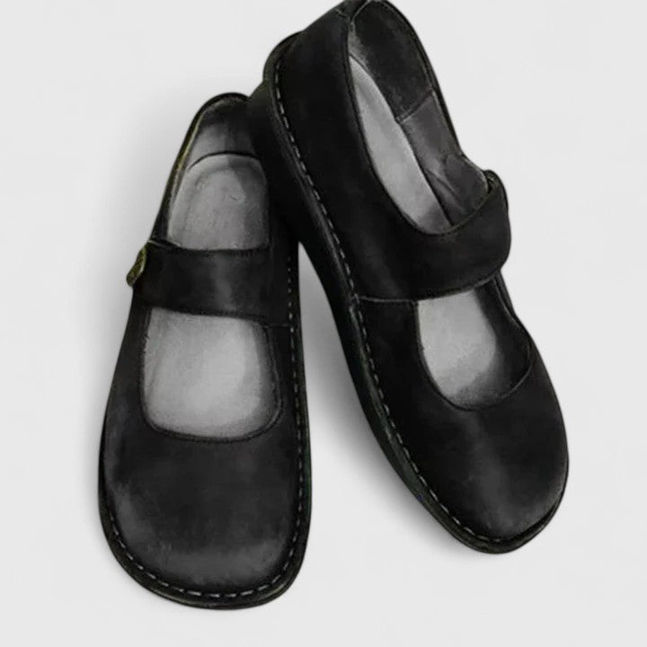 Monique - Patinierte Leder-Mary-Janes