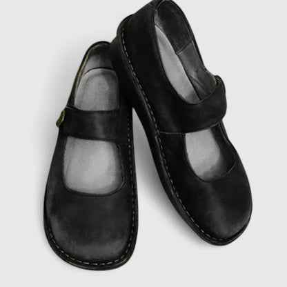 Monique - Patinierte Leder-Mary-Janes