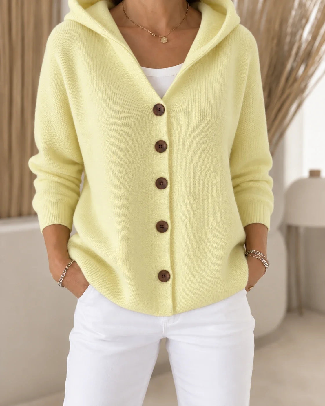 Nevia - Fließender Kapuzen-Cardigan
