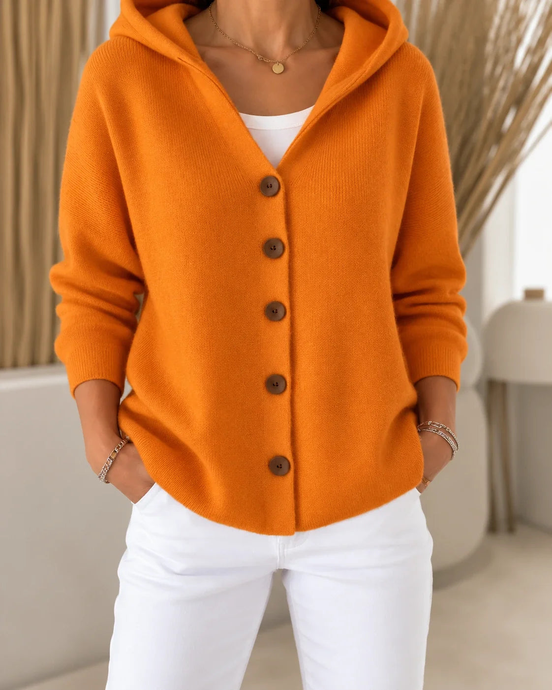 Nevia - Fließender Kapuzen-Cardigan